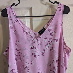 Lane Bryant Womens Plus Size 16 Sleeveless Dbl Layer Sheer White/Pink